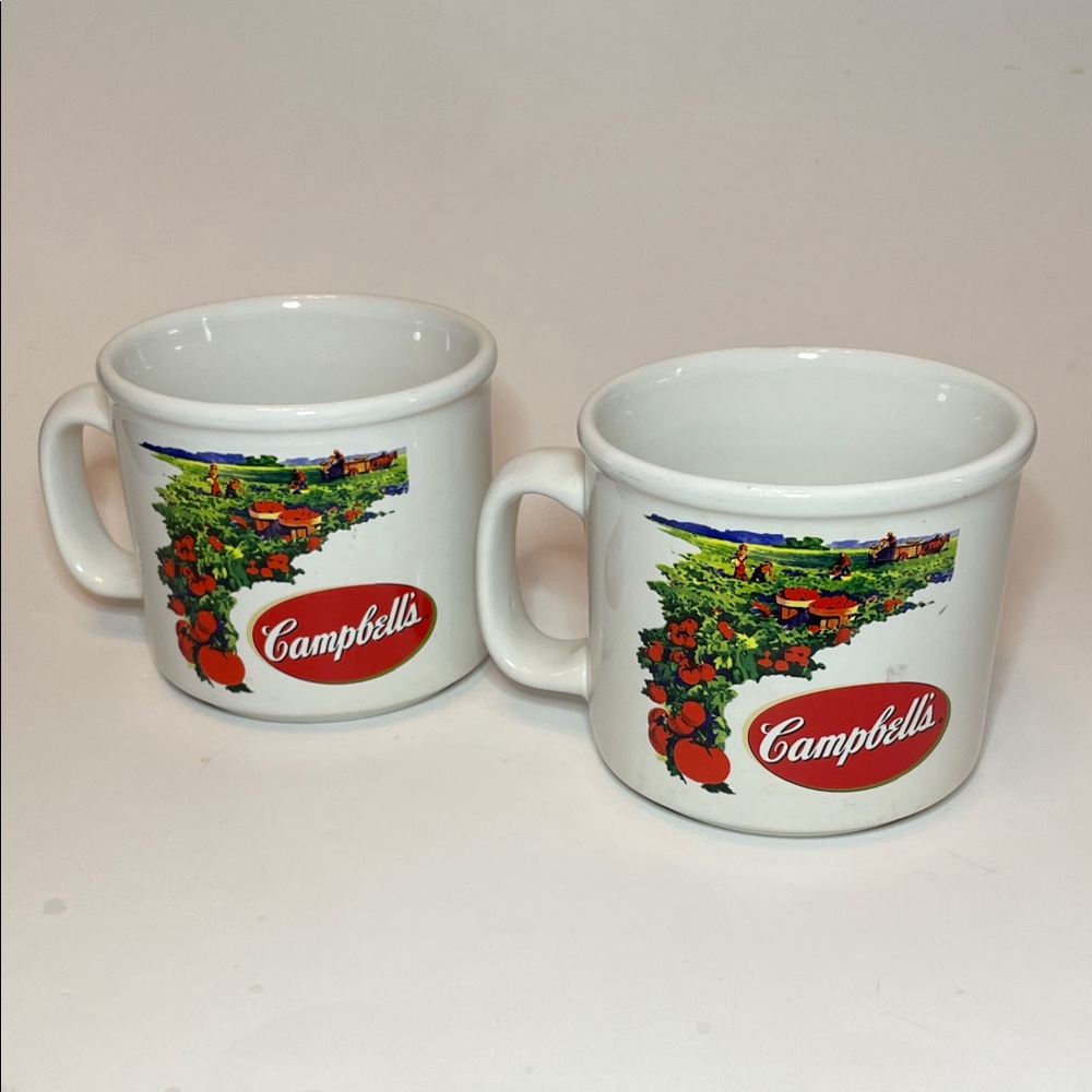 Vintage CAMPBELL’S Ceramic Mugs — Set of 2 | Cottage Kitchen Dinnerware Cozy
